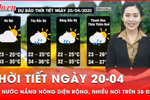 Dự báo thời tiết ngày 20-04: Nắng nóng gay gắt diện rộng bao trùm cả nước, có nơi nhiệt độ trên 38 độ C