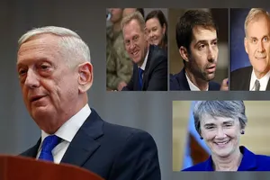 Ông Jim Mattis và 4 ứng viên có thể thay ông. Ảnh: THE WASHINGTON POST