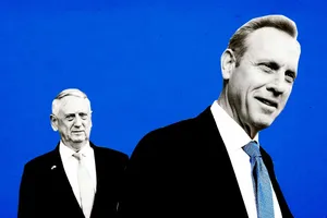 Ông Jim Mattis (trái) sẽ chuyển giao nhiệm vụ cho ông Patrick Shanahan.sớm hơn dự định. Ảnh: THE DAILY BEAST