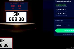 Bất ngờ biển số 51K-888.88 được chốt với giá 32,40 tỉ đồng
