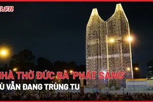 Video: Nhà thờ Đức Bà ‘phát sáng’, cả ngàn người kéo đến chụp ảnh