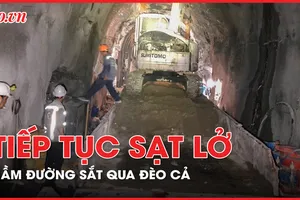 Video: Cận cảnh vụ sạt lở ở hầm đường sắt qua đèo Cả