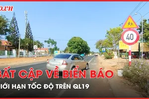 Nhiều bất cập về biển báo giới hạn tốc độ trên quốc lộ 19