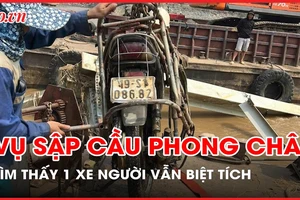 Đau lòng: Tìm thấy xe máy của nạn nhân vụ sập cầu Phong Châu, người vẫn biệt tích