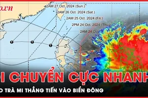 Tin nóng 22-10: Bão Trà Mi di chuyển cực nhanh vào Biển Đông, cần theo dõi chặt chẽ 