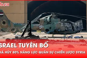 Video: Israel không kích các mục tiêu quân sự chiến lược của Syria, tuyên bố phá hủy 80%