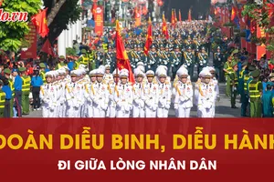 Biển người reo vui chào đón các khối diễu binh, diễu hành Đại lễ A80