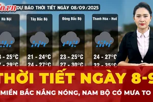 Thời tiết ngày 8-9: Hà Nội nắng nóng, Nam Bộ mưa to và giông mạnh