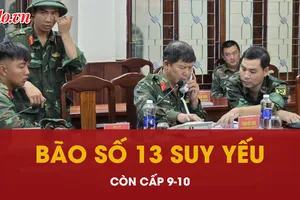 Bão số 13 suy yếu còn cấp 9-10