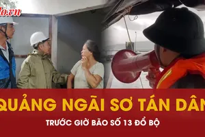 Quảng Ngãi sơ tán hàng ngàn dân trước giờ bão số 13 áp sát đất liền