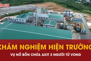 Công an khám nghiệm hiện trường vụ nổ bồn chứa axit 2 người tử vong ở Lâm Đồng