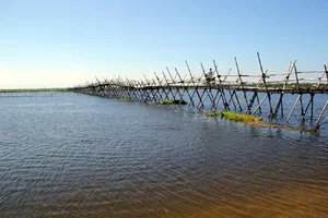 Ba hộ dân làm cầu tre dài nhất Việt Nam