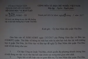 Sở GD&ĐT TP.HCM lên tiếng vụ bé lớp 1 nghi bị xâm hại