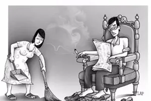 ‘Em nghĩ sao anh như vầy mà đi rửa chén?’