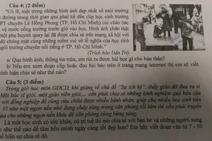 'Tham nhũng, nhận hối lộ để báo hiếu' vào đề thi học kỳ