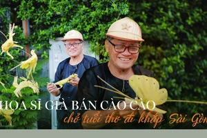 Họa sĩ già bán cào cào chở tuổi thơ đi khắp Sài Gòn