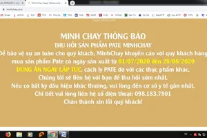 Vụ pate Minh Chay: TP.HCM cảnh báo 1.290 khách hàng 