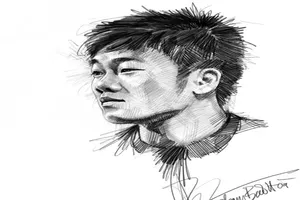 Bộ tranh vẽ đội tuyển U-23 VN bằng bút chì gây sốt