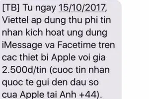 Thực hư thông tin Vietel thu phí iMessage và Facetime