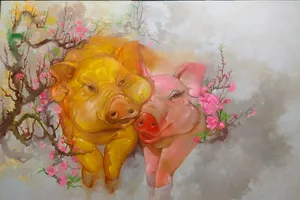 Ngộ nghĩnh ngắm lợn ngồi xe hơi, khiêu vũ mùa xuân