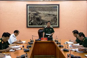  Thượng tướng Lê Chiêm, Thứ trưởng Bộ Quốc phòng tại cuộc họp. Ảnh MOD