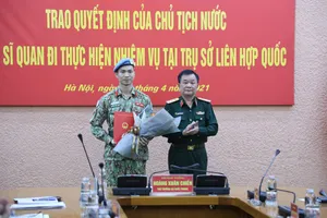 Thêm 1 sĩ quan quân đội Việt Nam làm việc tại Liên hợp quốc