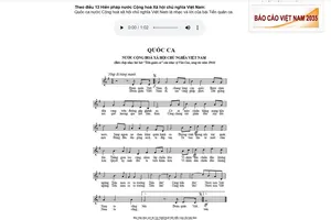 Quốc ca Việt Nam đã có bản chuẩn trên mạng internet toàn cầu