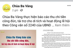 Chùa Ba Vàng công bố thu chi công đức, thu 'khủng' nhưng đều chi hết