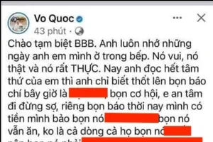 Cục PTTH&TTĐT nói về tài khoản Facebook Vo Quoc xúc phạm báo chí