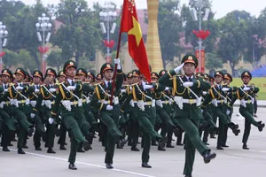 Các Khối luyện tập trước Tổng hợp luyện lần 1 ở Quảng trường Ba Đình