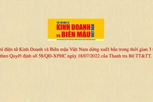 Đình bản 3 tháng đối với Tạp chí Kinh doanh và Biên mậu Việt Nam