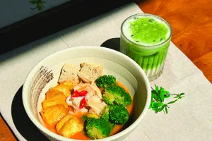 Ăn chay cùng với lá hoa