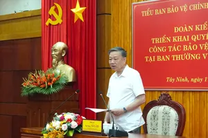 Đại tướng Tô Lâm kiểm tra công tác bảo vệ chính trị nội bộ tại Tây Ninh