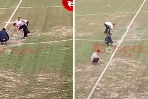 Khánh Hòa thông tin việc xịt sơn xanh lên cỏ sân vận động 19-8