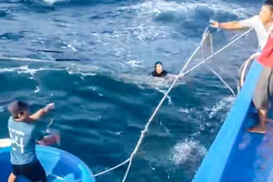 Cứu 9 ngư dân bị chìm tàu ở vùng biển Tuy Phong