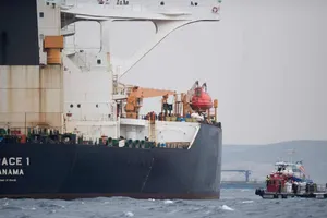 Siêu tàu dầu Grace 1 của Iran. Ảnh: AFP