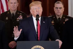 Trưa ngày 8-1 (giờ Mỹ), Tổng thống Mỹ Donald Trump đã có phát biểu chính thức sau vụ tấn công của Iran vào lực lượng Mỹ ở Iraq. Ảnh: CNN