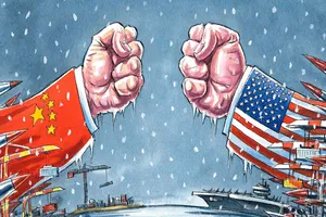 Ảnh: Thương chiến Mỹ - Trung làn nền kinh tế Trung Quốc suy thoái mạnh. Ảnh: FINANCIAL TIMES 