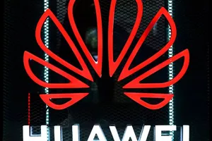 Logo tập đoàn Huawei. Ảnh: GETTY IMAGES