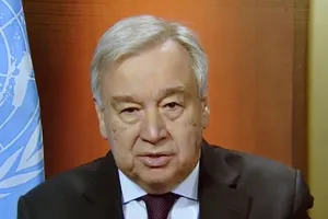 Tổng Thư ký LHQ Antonia Guterres kêu gọi HĐBA phải đoàn kết để làm gương trong cuộc chiến chống COVID-19. Ảnh: YAHOO