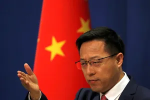 Người phát ngôn Bộ Ngoại giao Trung Quốc Triệu Lập Kiên. Ảnh: REUTERS