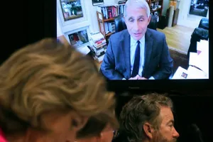 TS Anthony Fauci trong phiên điều trần trực tuyến trước Thượng viện ngày 12-5. Ảnh: CNN