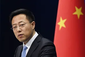 Người phát ngôn Bộ Ngoại giao Trung Quốc Triệu Lập Kiên. Ảnh: KYODO
