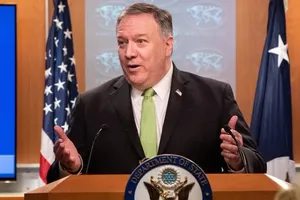 Ngoại trưởng Mỹ Mike Pompeo trả lời báo giới trong buổi họp báo ngày 20-5. Ảnh: CNN