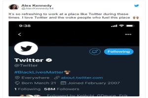 Giữa làn sóng biểu tình tiếp tục tăng cao, nền tảng truyền thông Twitter thể hiện sự ủng hộ bằng cách chuyển logo sang màu đen.