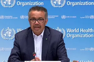 Tổng Giám đốc Tổ chức Y tế thế giới Tedros Adhanom Ghebreyesus trong cuộc họp báo ngày 19-6. Ảnh chụp màn hình REUTERS