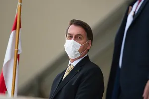 Tổng thống Brazil Jair Bolsonaro tại một cuộc gặp gỡ người dân Brazil hồi tháng 3-2020. Ảnh: GETTY IMAGES