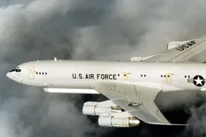 Phát hiện máy bay trinh sát E-8C gần bờ biển Trung Quốc. Ảnh: Không quân Mỹ