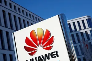 Logo của Tập đoàn công nghệ Huawei của Trung Quốc ở trụ sở tại Đức, 2-2019. ẢNH: REUTERS/Wolfgang Rattay.