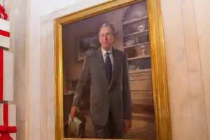 Chân dung của cựu Tổng thống Bush tại Nhà Trắng. Ảnh: AFP